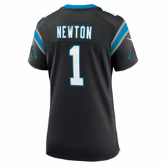 Cam Newton Carolina Panthers Women's Team Retired Game Jersey - Black Jerseys