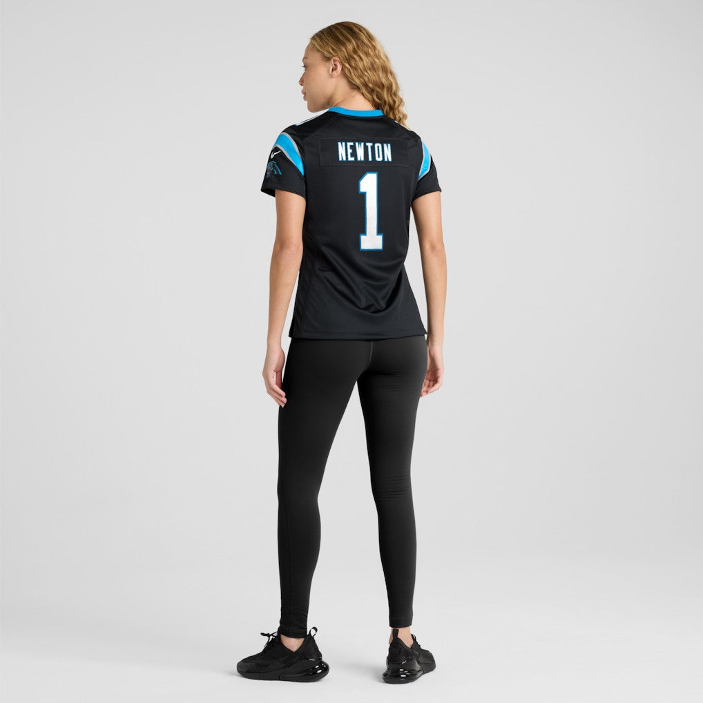 Cam Newton Carolina Panthers Women's Team Retired Game Jersey - Black Jerseys