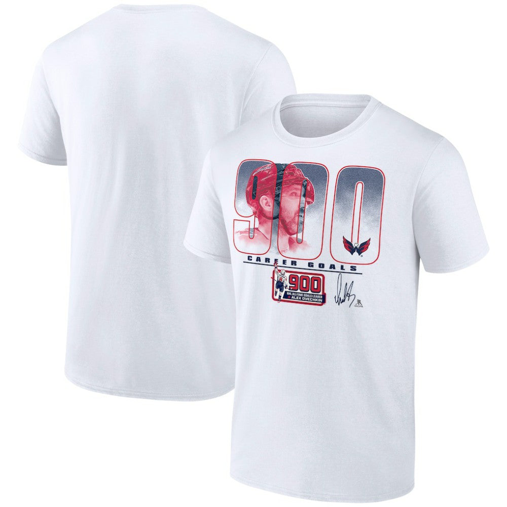 Alexander Ovechkin Washington Capitals 900th Career Goal T-Shirt - White | US 203596087