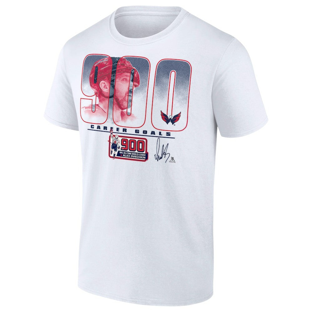 Alexander Ovechkin Washington Capitals 900th Career Goal T-Shirt - White | US 203596087