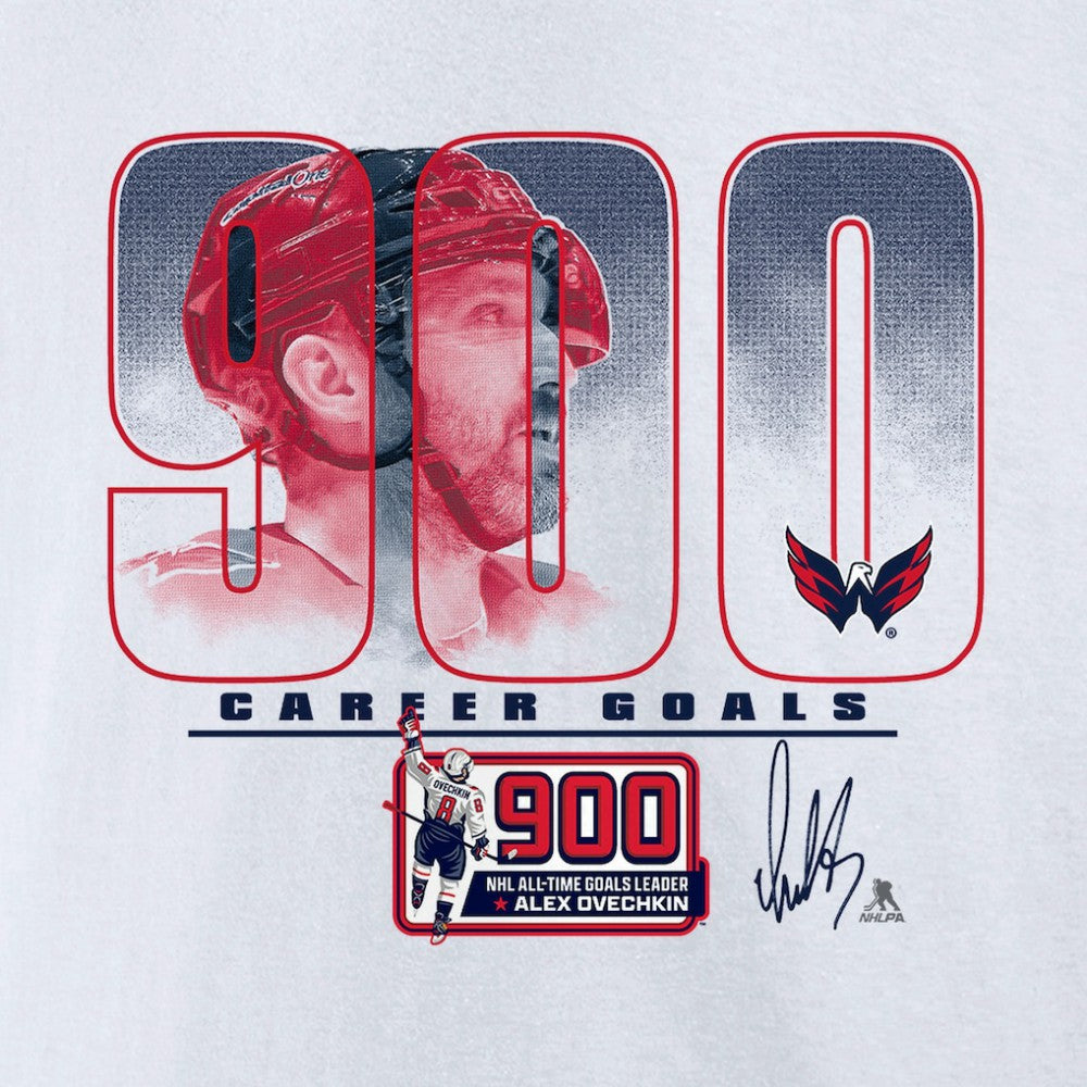 Alexander Ovechkin Washington Capitals 900th Career Goal T-Shirt - White | US 203596087
