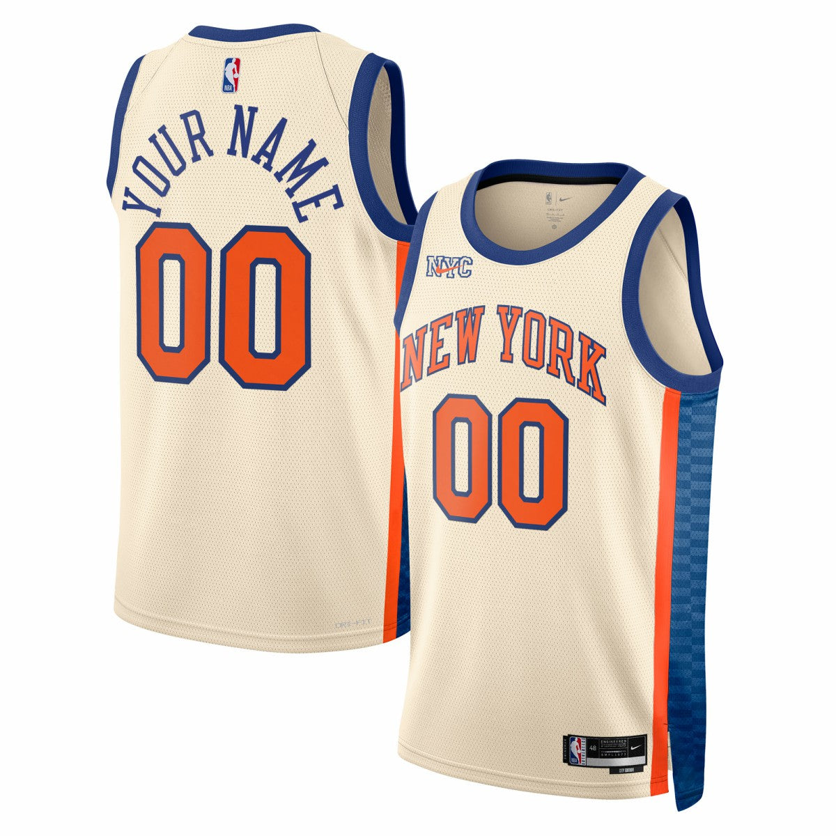 New York Knicks Unisex 2025/26 City Edition Swingman Custom Jersey Cream - Nike