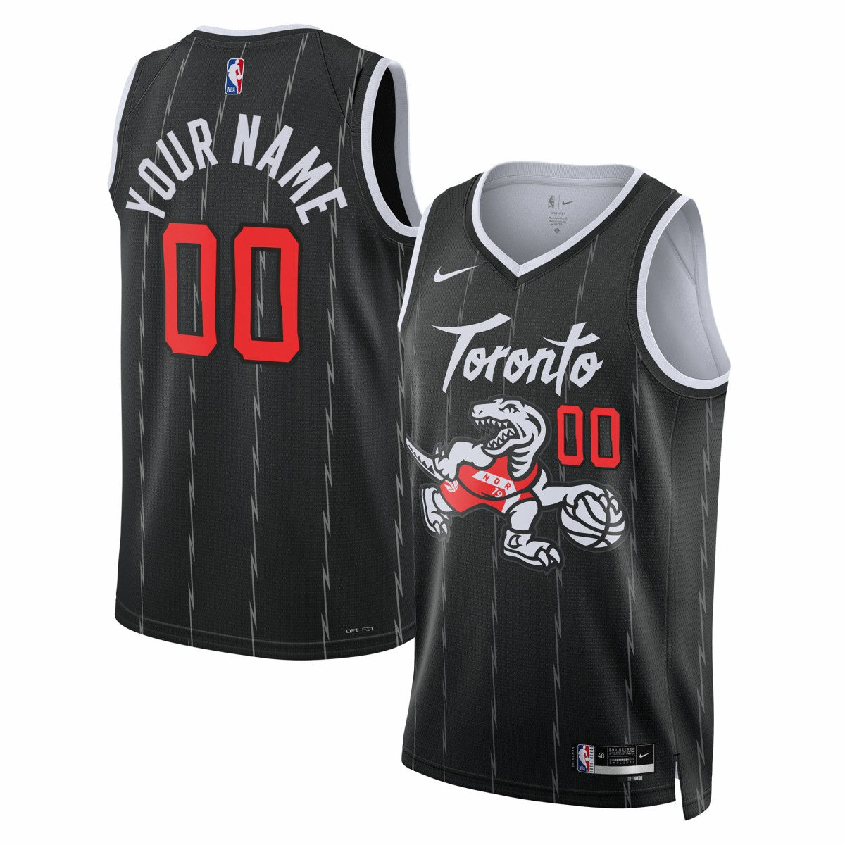 Toronto Raptors Unisex 2025/26 City Edition Swingman Custom Jersey Black - Nike