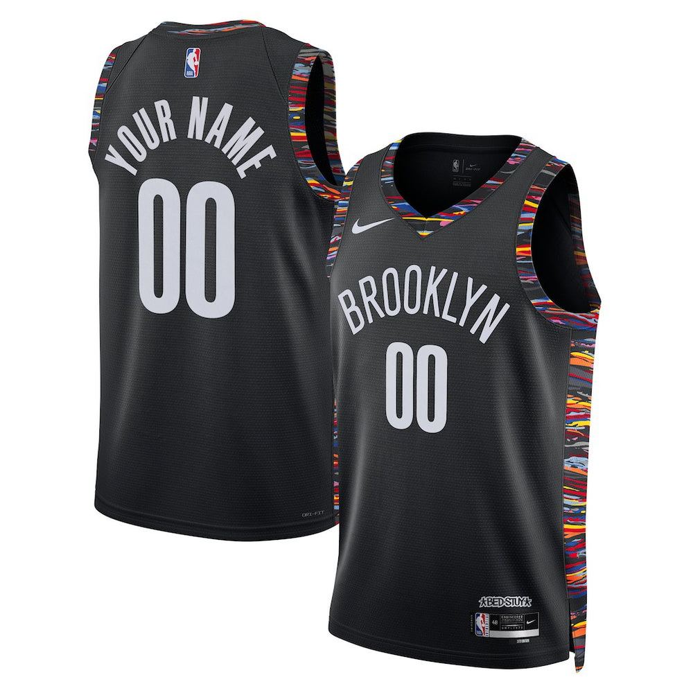 Brooklyn Nets Unisex 2025/26 City Edition Swingman Custom Jersey Black - Nike