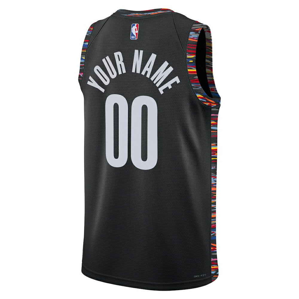 Brooklyn Nets Unisex 2025/26 City Edition Swingman Custom Jersey Black - Nike
