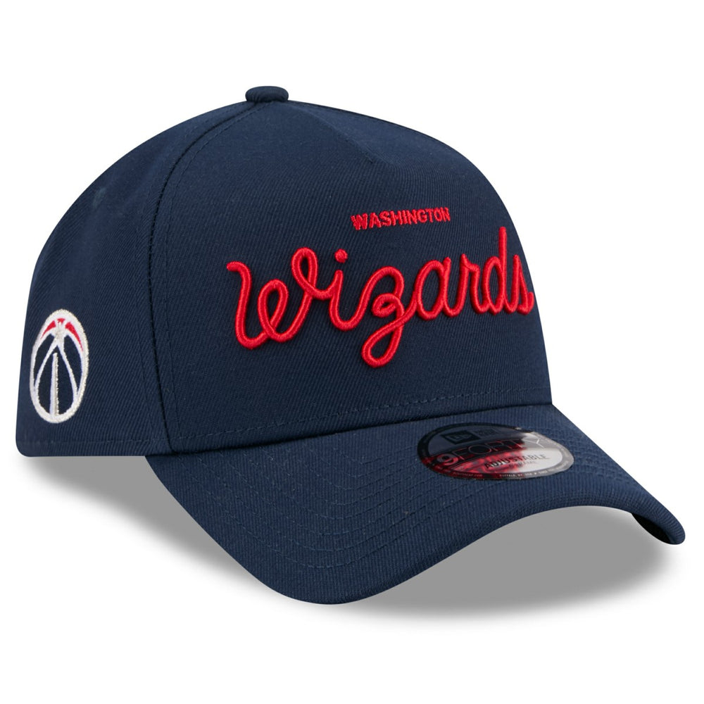 Washington Wizards x Malbon Golf Unisex 9FORTY A-Frame Adjustable Hat Navy - New Era