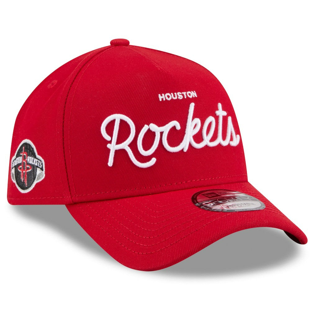 Houston Rockets x Malbon Golf Unisex 9FORTY A-Frame Adjustable Hat Red - New Era