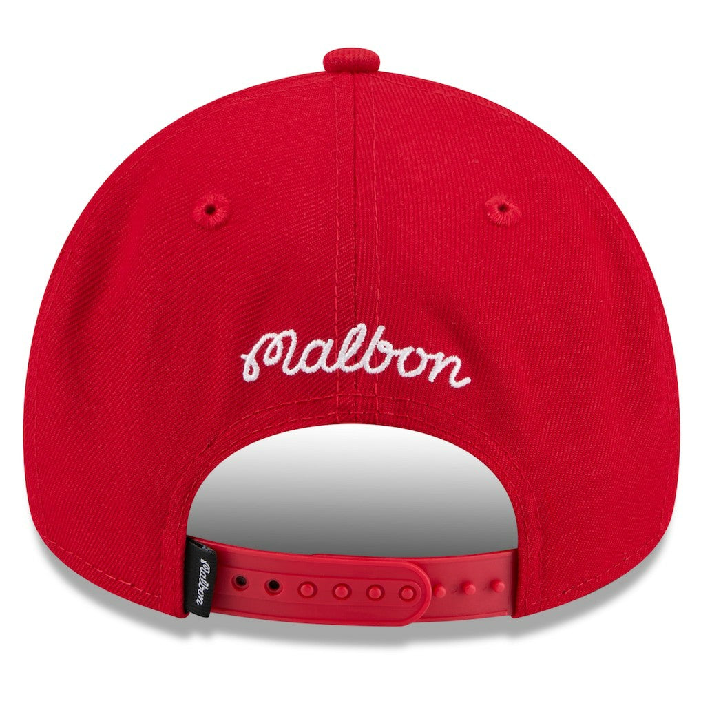 Houston Rockets x Malbon Golf Unisex 9FORTY A-Frame Adjustable Hat Red - New Era