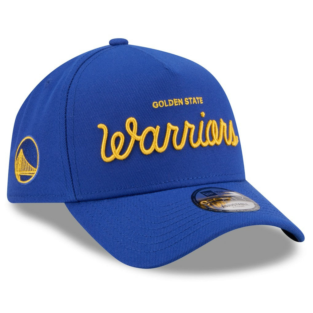Golden State Warriors x Malbon Golf Unisex 9FORTY A-Frame Adjustable Hat Royal - New Era
