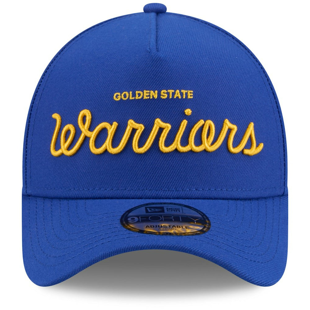 Golden State Warriors x Malbon Golf Unisex 9FORTY A-Frame Adjustable Hat Royal - New Era