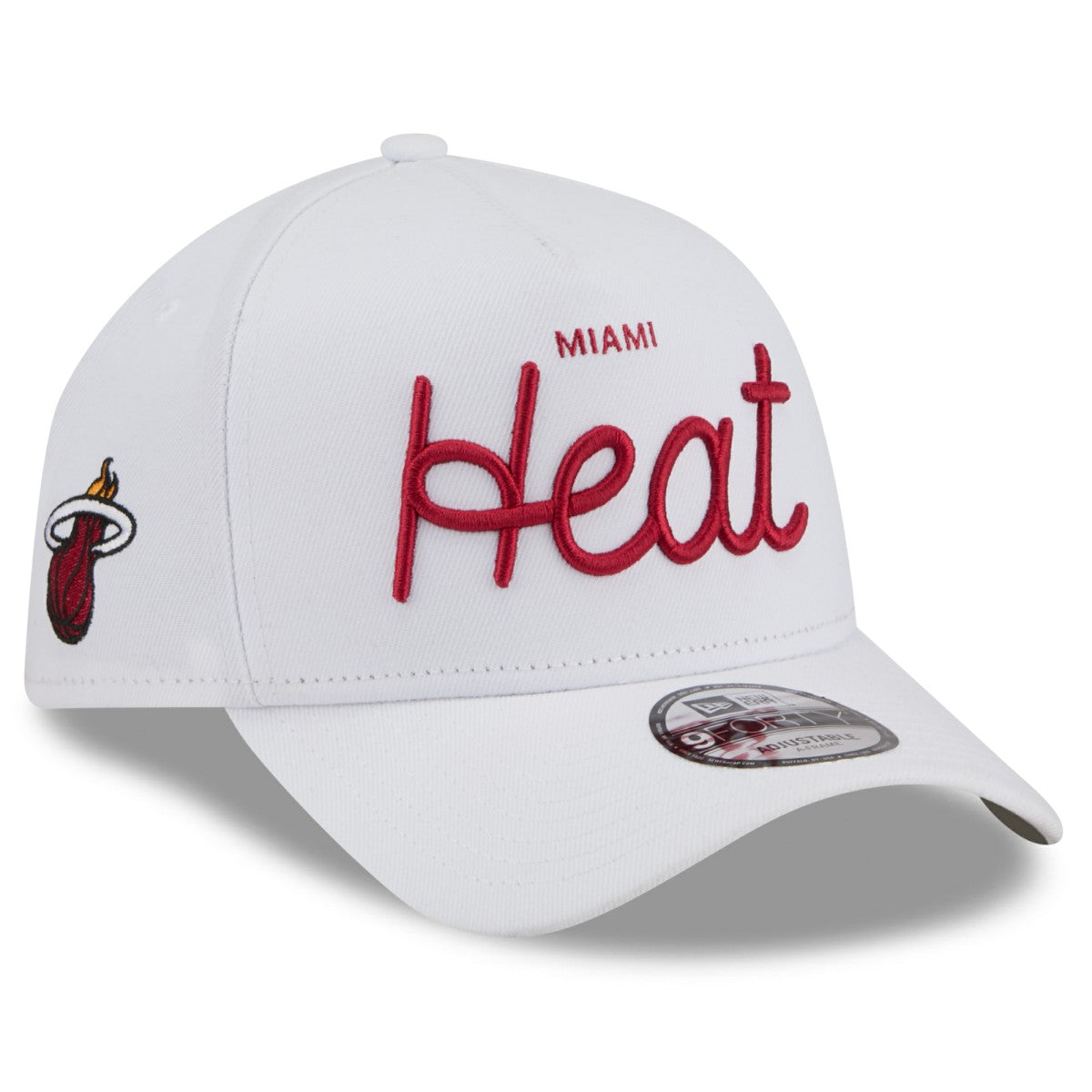 Miami Heat x Malbon Golf Unisex 9FORTY A-Frame Adjustable Hat White - New Era