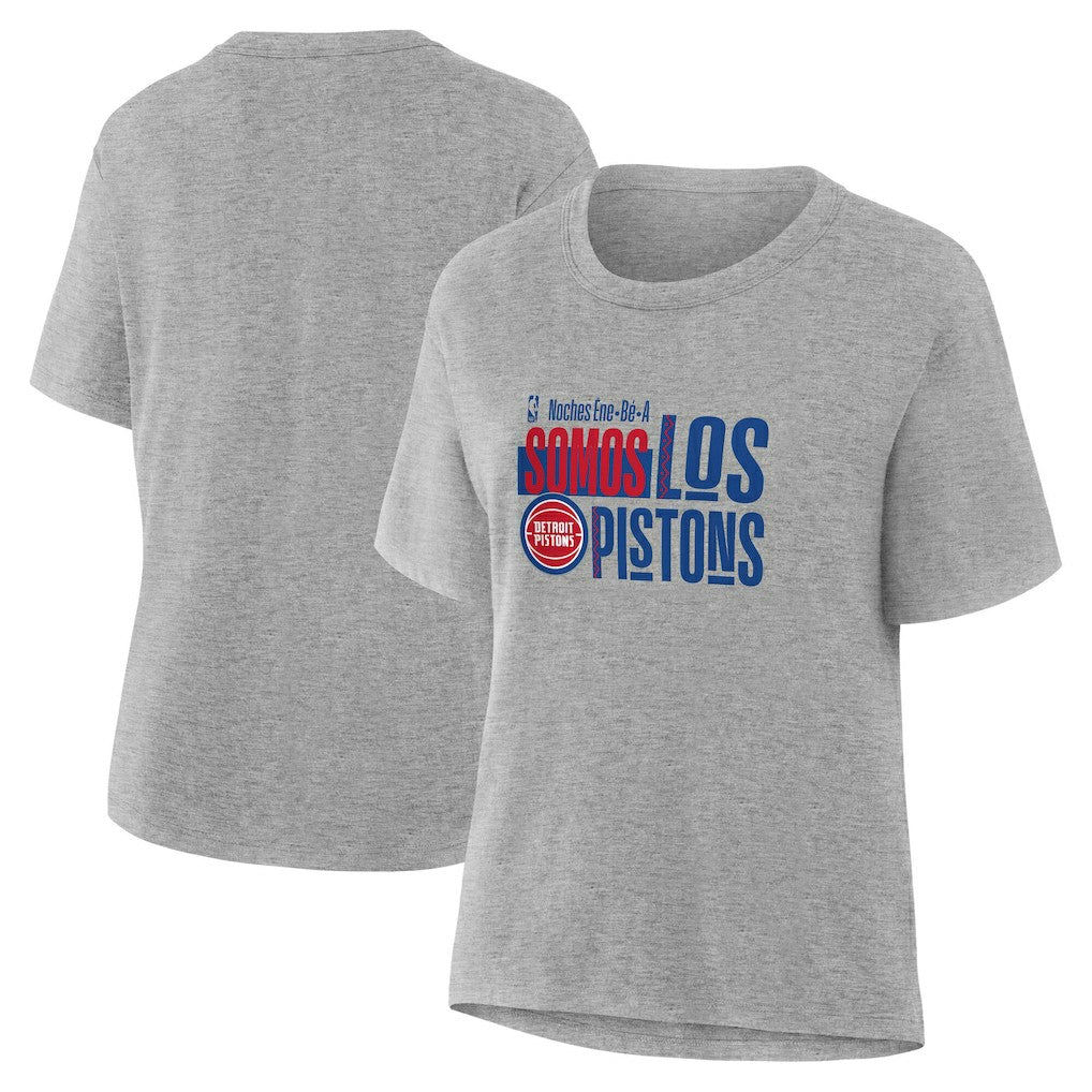 Detroit Pistons Women's Noches Training T-Shirt Gray