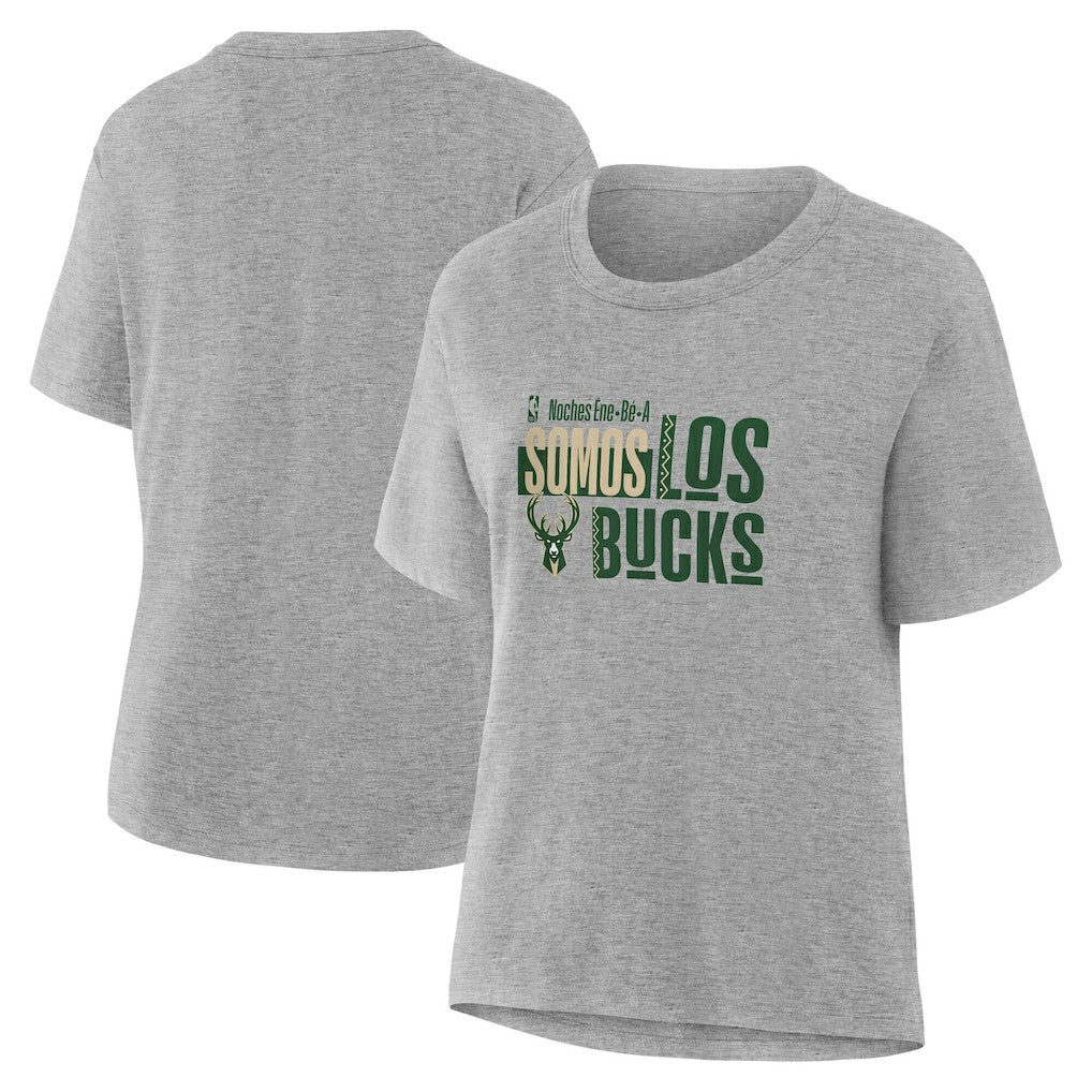 Milwaukee Bucks Women's Noches Training T-Shirt Gray