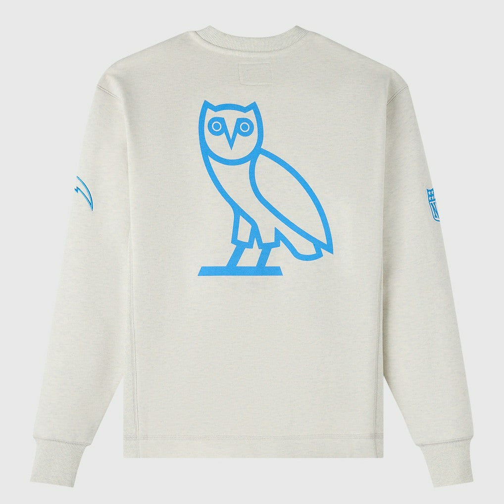 Los Angeles Chargers OVO x NFL Unisex Fleece Sweatshirt - Heather Gray Sweatshirts