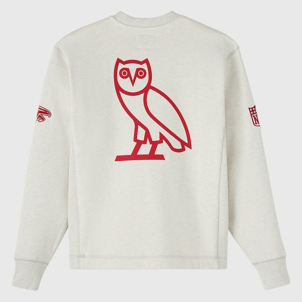 Atlanta Falcons OVO x NFL Unisex Fleece Sweatshirt - Heather Gray Sweatshirts