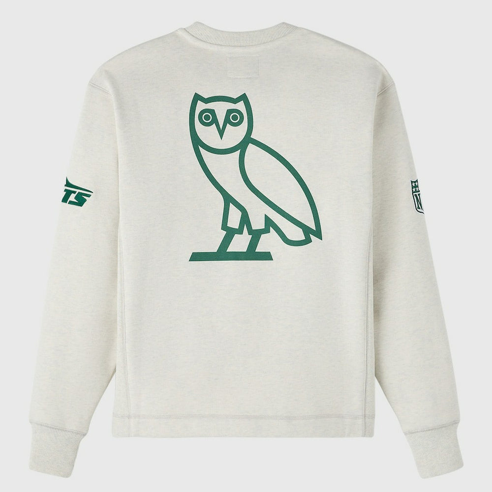 New York Jets OVO x NFL Unisex Fleece Sweatshirt - Heather Gray Sweatshirts