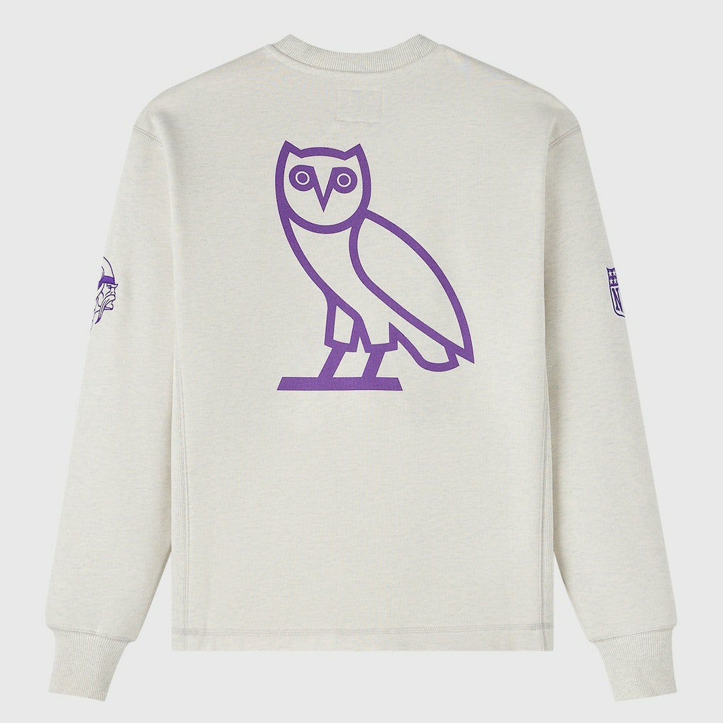 Minnesota Vikings OVO x NFL Unisex Fleece Sweatshirt - Heather Gray Sweatshirts
