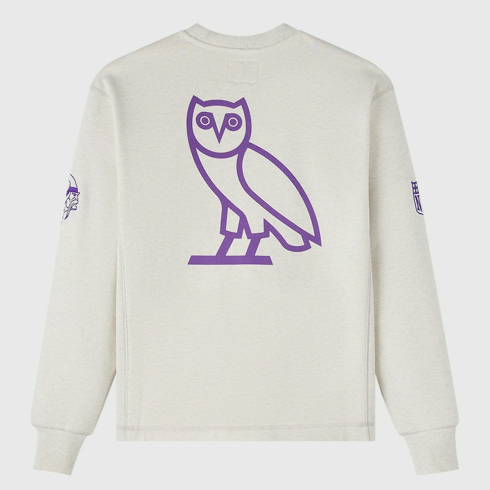 Minnesota Vikings OVO x NFL Unisex Fleece Sweatshirt - Heather Gray Sweatshirts