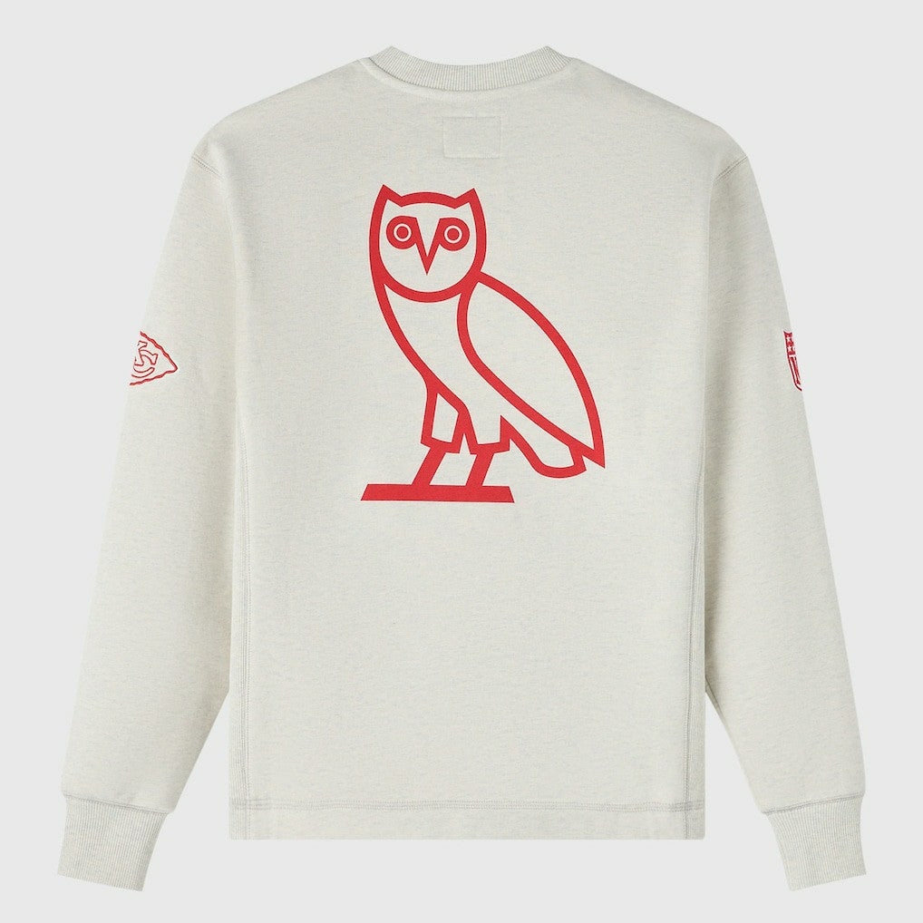 Kansas City Chiefs OVO x NFL Unisex Fleece Sweatshirt - Heather Gray Sweatshirts