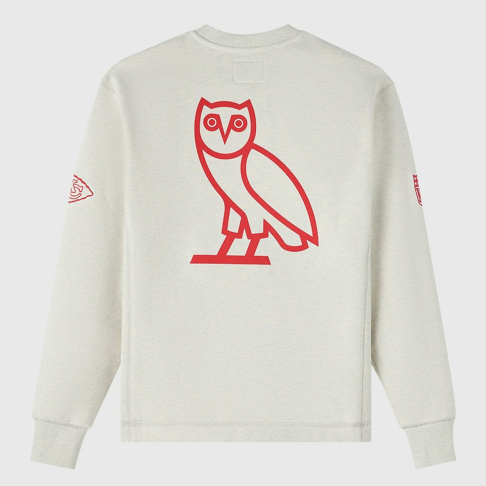 Kansas City Chiefs OVO x NFL Unisex Fleece Sweatshirt - Heather Gray Sweatshirts