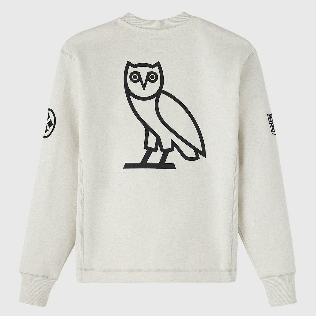 Pittsburgh Steelers OVO x NFL Unisex Fleece Sweatshirt - Heather Gray Sweatshirts