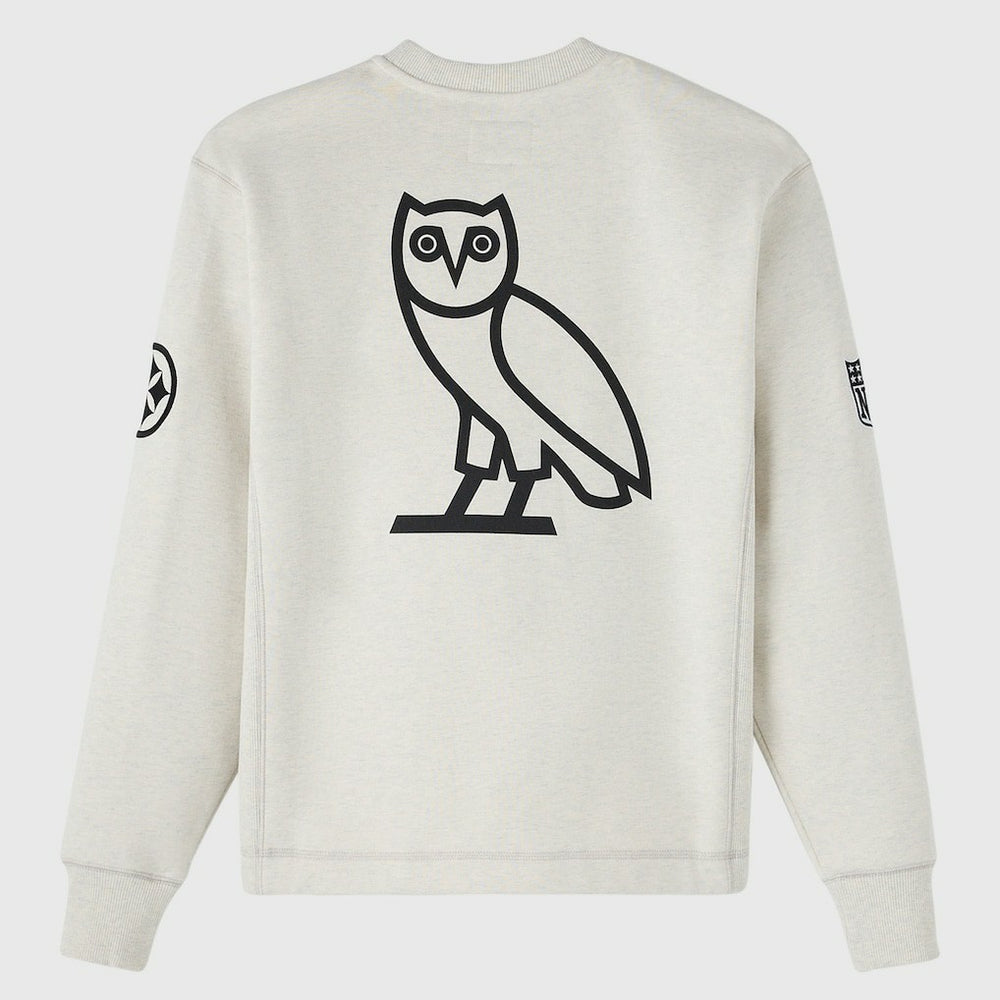 Pittsburgh Steelers OVO x NFL Unisex Fleece Sweatshirt - Heather Gray Sweatshirts