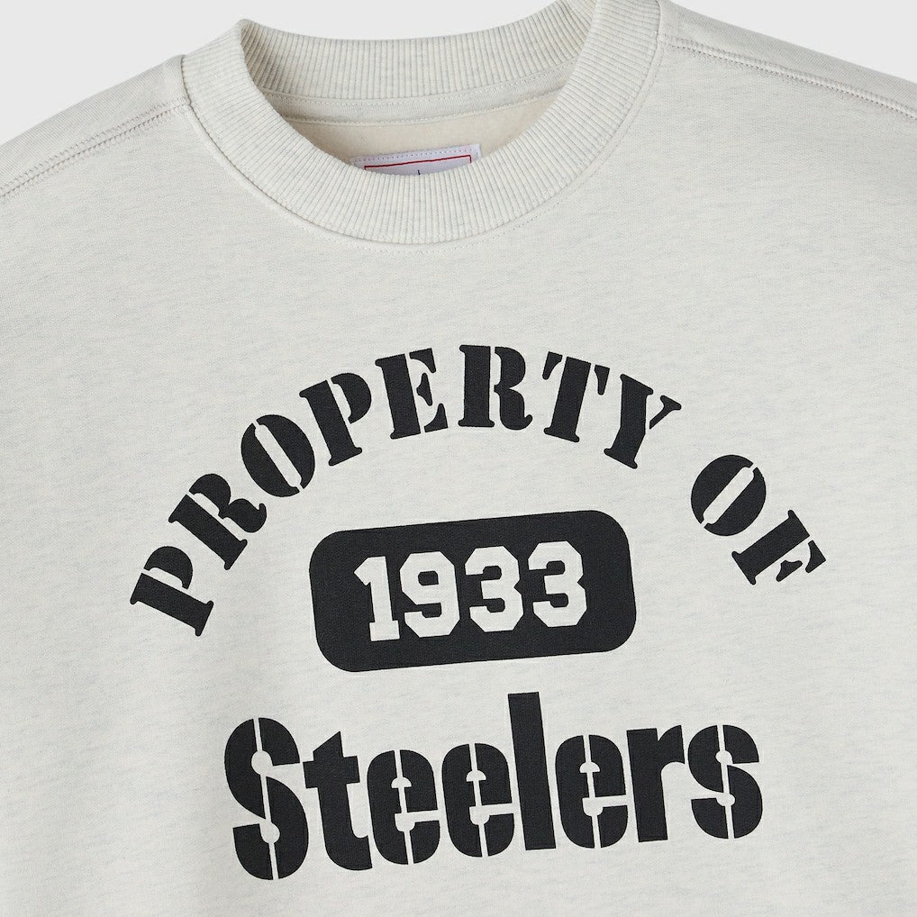 Pittsburgh Steelers OVO x NFL Unisex Fleece Sweatshirt - Heather Gray Sweatshirts