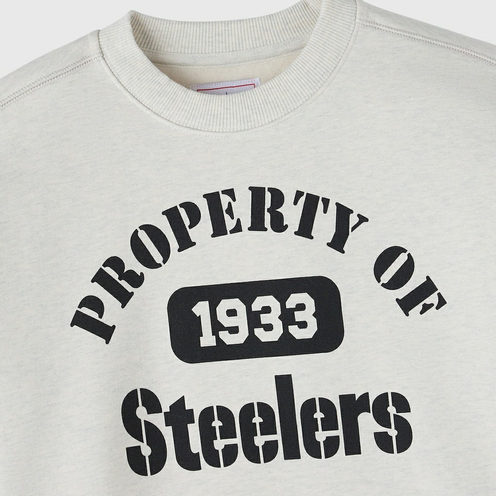 Pittsburgh Steelers OVO x NFL Unisex Fleece Sweatshirt - Heather Gray Sweatshirts