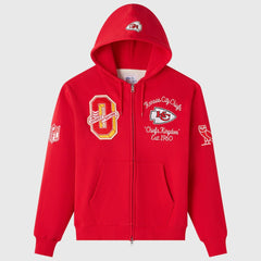 Kansas City Chiefs OVO x NFL Unisex Full-Zip Waffle-Lined Hoodie - Red Hoodies