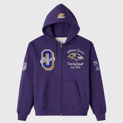 Baltimore Ravens OVO x NFL Unisex Full-Zip Waffle-Lined Hoodie - Purple Hoodies