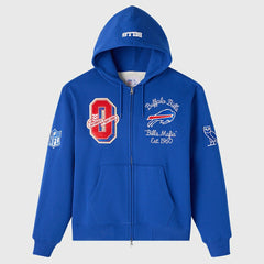 Buffalo Bills OVO x NFL Unisex Full-Zip Waffle-Lined Hoodie - Royal Hoodies