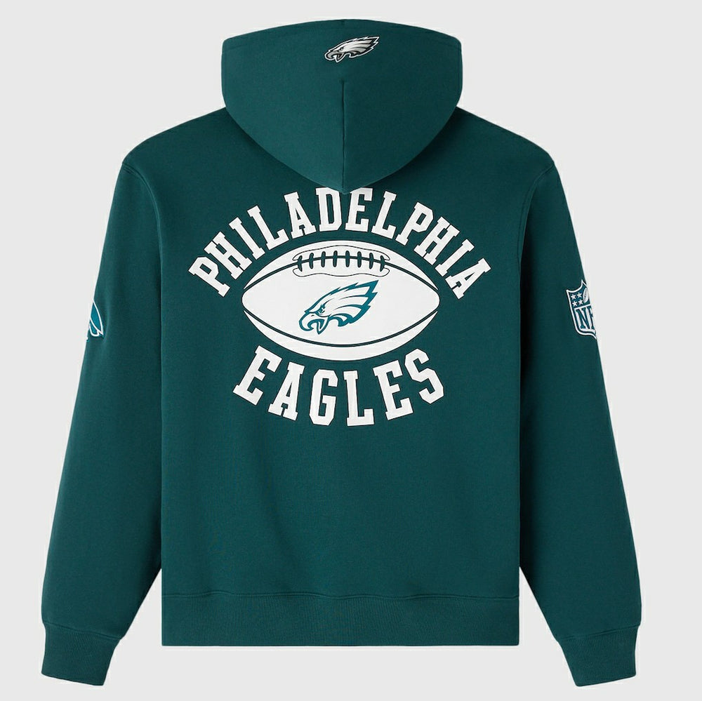 Philadelphia Eagles OVO x NFL Unisex Full-Zip Waffle-Lined Hoodie - Midnight Green Hoodies