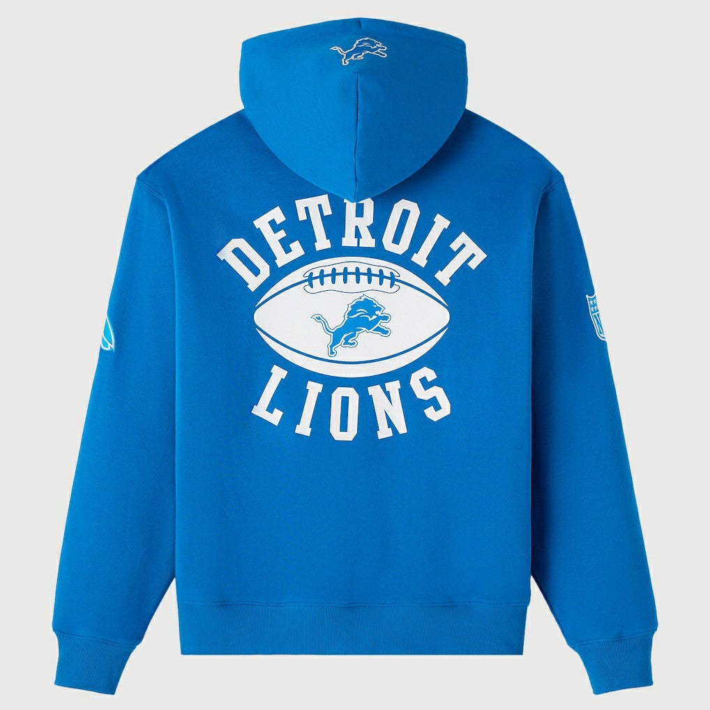 Detroit Lions OVO x NFL Unisex Full-Zip Waffle-Lined Hoodie - Blue Hoodies