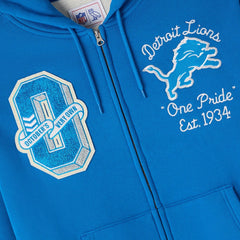Detroit Lions OVO x NFL Unisex Full-Zip Waffle-Lined Hoodie - Blue Hoodies