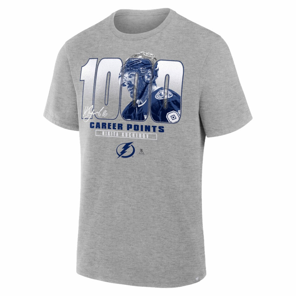 Nikita Kucherov Tampa Bay Lightning 1000 Career Points Legacy T-Shirt - Gray | US 203601012