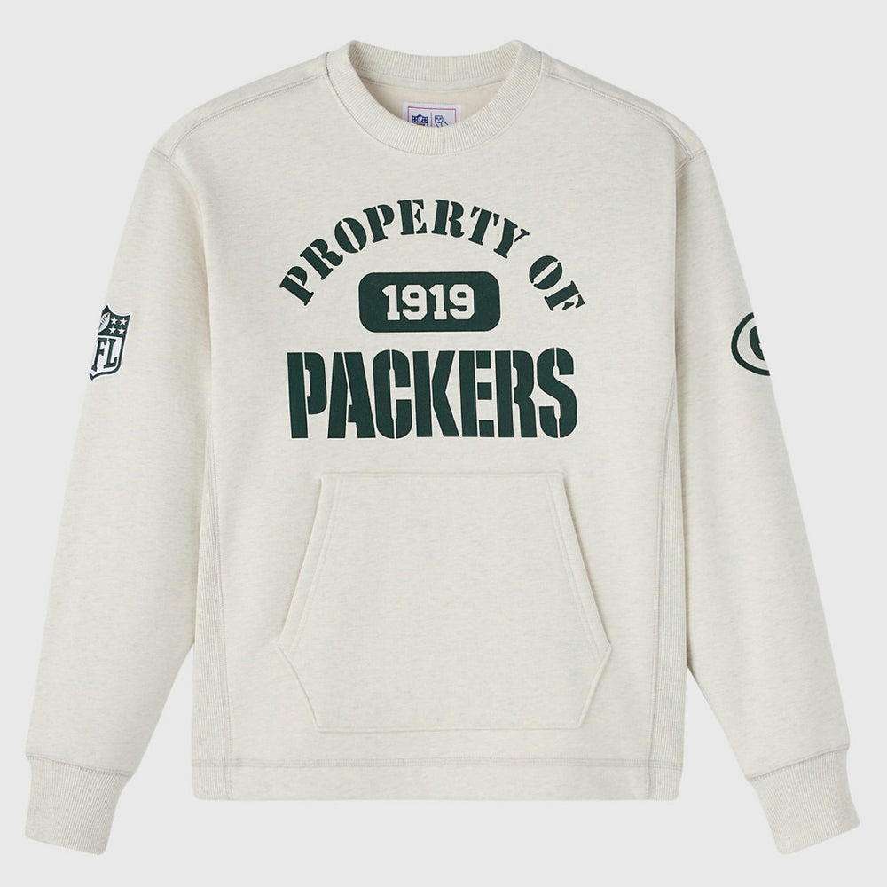 Green Bay Packers OVO x NFL Unisex Fleece Sweatshirt - Heather Gray Sweatshirts
