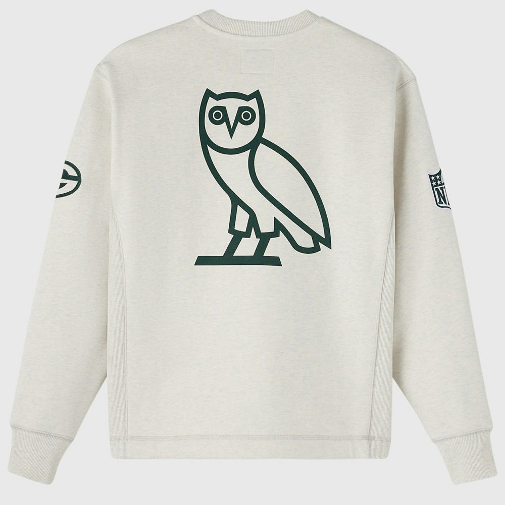 Green Bay Packers OVO x NFL Unisex Fleece Sweatshirt - Heather Gray Sweatshirts