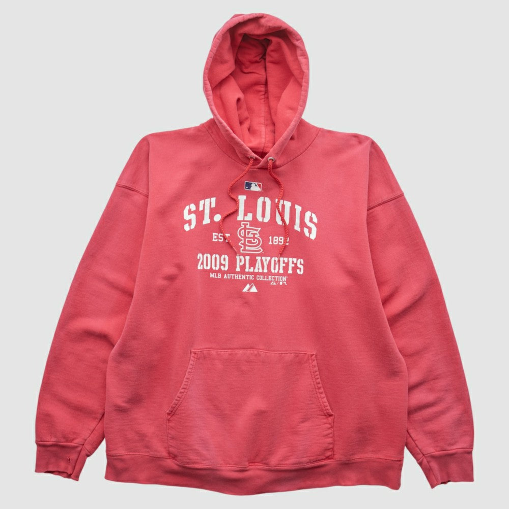 St. Louis Cardinals Majestic 2009 Hooded Pullover Sweatshirt - Red - Vintage Pullover