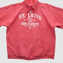 St. Louis Cardinals Majestic 2009 Hooded Pullover Sweatshirt - Red - Vintage Pullover