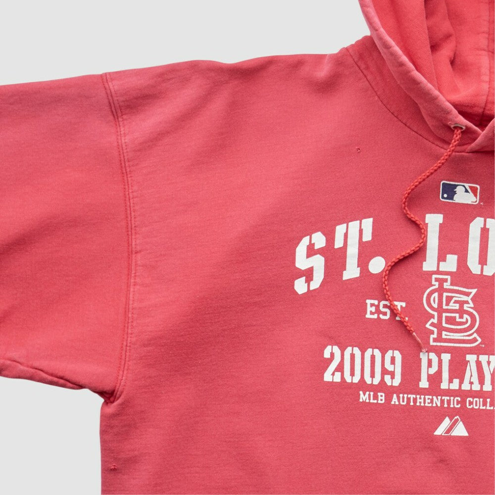 St. Louis Cardinals Majestic 2009 Hooded Pullover Sweatshirt - Red - Vintage Pullover