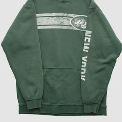 New York Jets 2000s Hooded Pullover Sweatshirt - Green Pullover