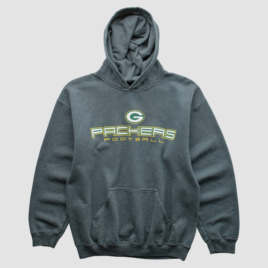 Green Bay Packers 2000s Hooded Pullover Sweatshirt - Dark Heather Gray Pullover