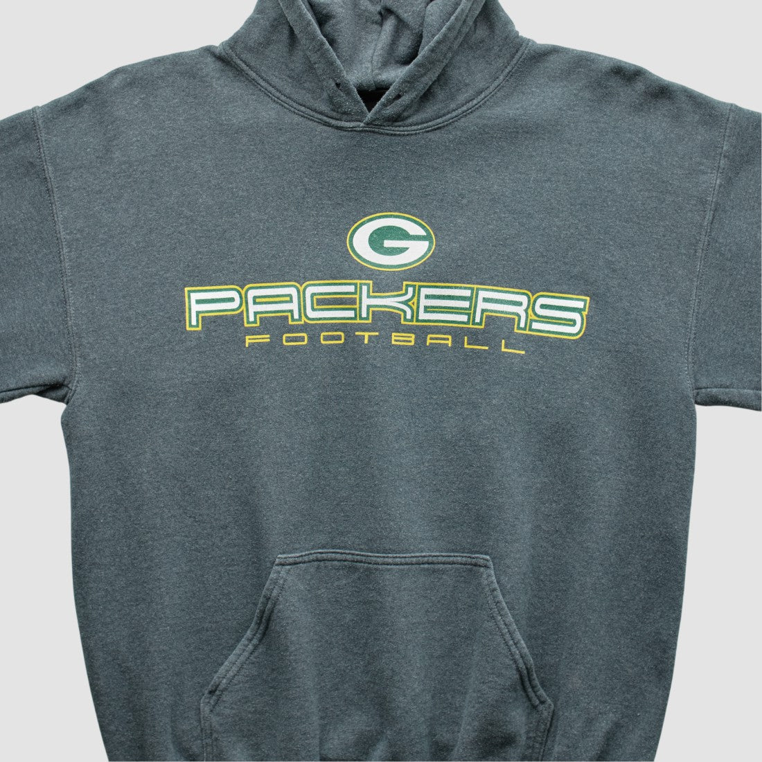 Green Bay Packers 2000s Hooded Pullover Sweatshirt - Dark Heather Gray Pullover