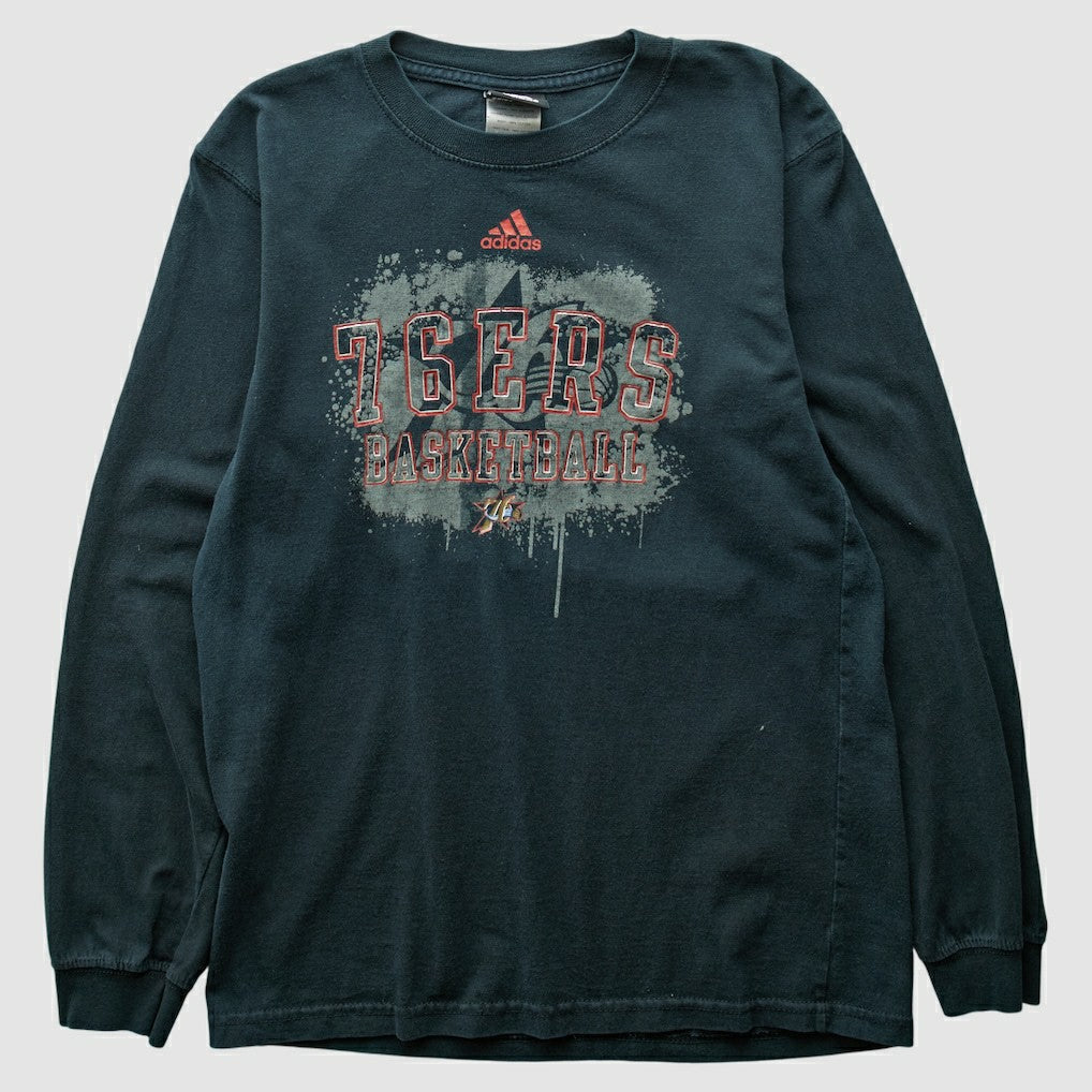 Philadelphia 76ers 2000s Long Sleeve T-shirt Black Vintage - Adidas