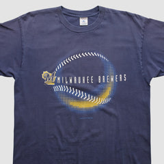 Milwaukee Brewers Logo Athletic 2001 T-shirt - Navy - Vintage T-shirts