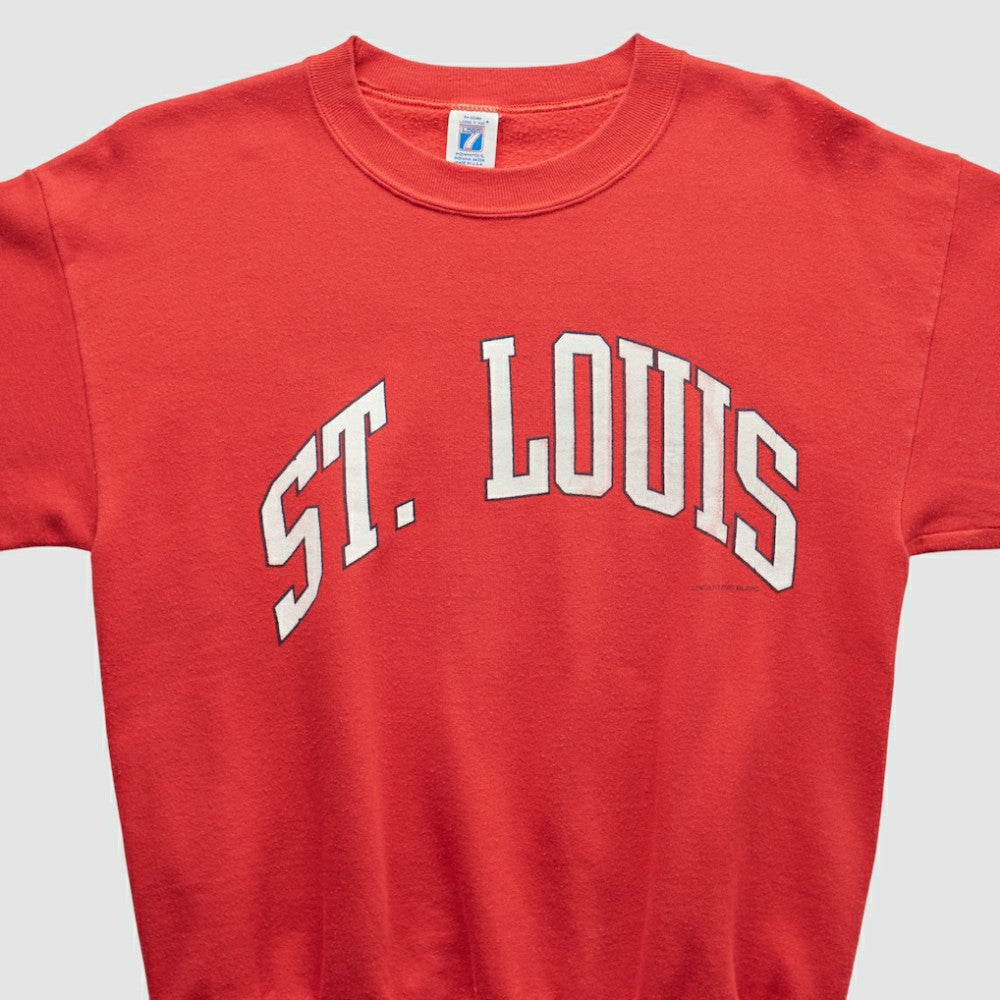 St. Louis Cardinals Logo 7 90s Sweatshirt - Red - XVintage Sweatshirts