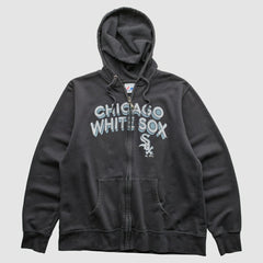 Chicago White Sox Majestic 2010 Hooded Full Zip Sweatshirt - Black - Vintage Sweatshirts