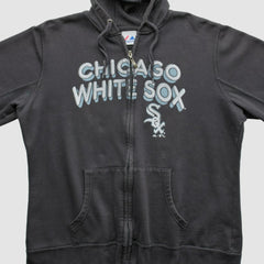 Chicago White Sox Majestic 2010 Hooded Full Zip Sweatshirt - Black - Vintage Sweatshirts