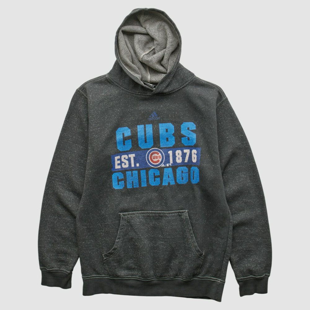 Chicago Cubs Adidas 2010s Hooded Pullover Sweatshirt - Dark Heather Gray - XXVintage Pullover