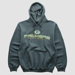 Green Bay Packers 2000s Hooded Pullover Sweatshirt - Dark Heather Gray Pullover